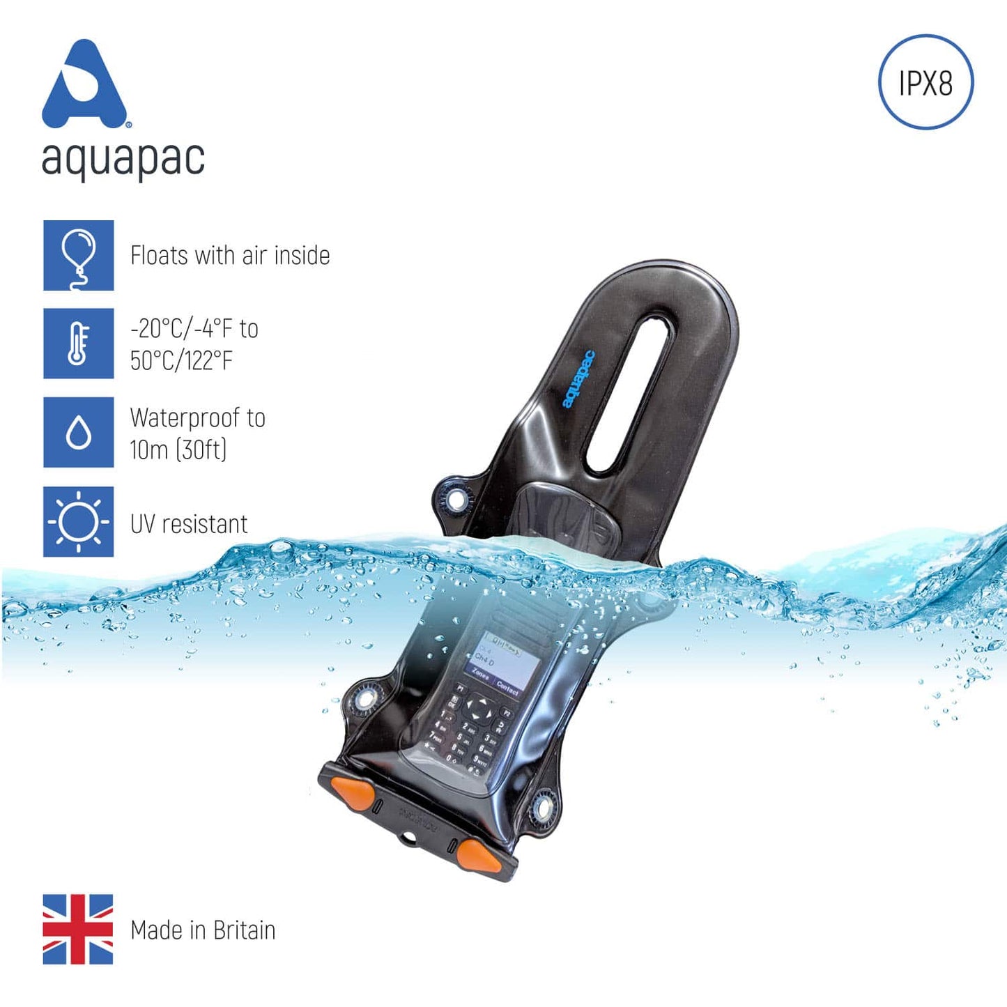 PRO Harness Waterproof VHF Radio Case - Aquapac
