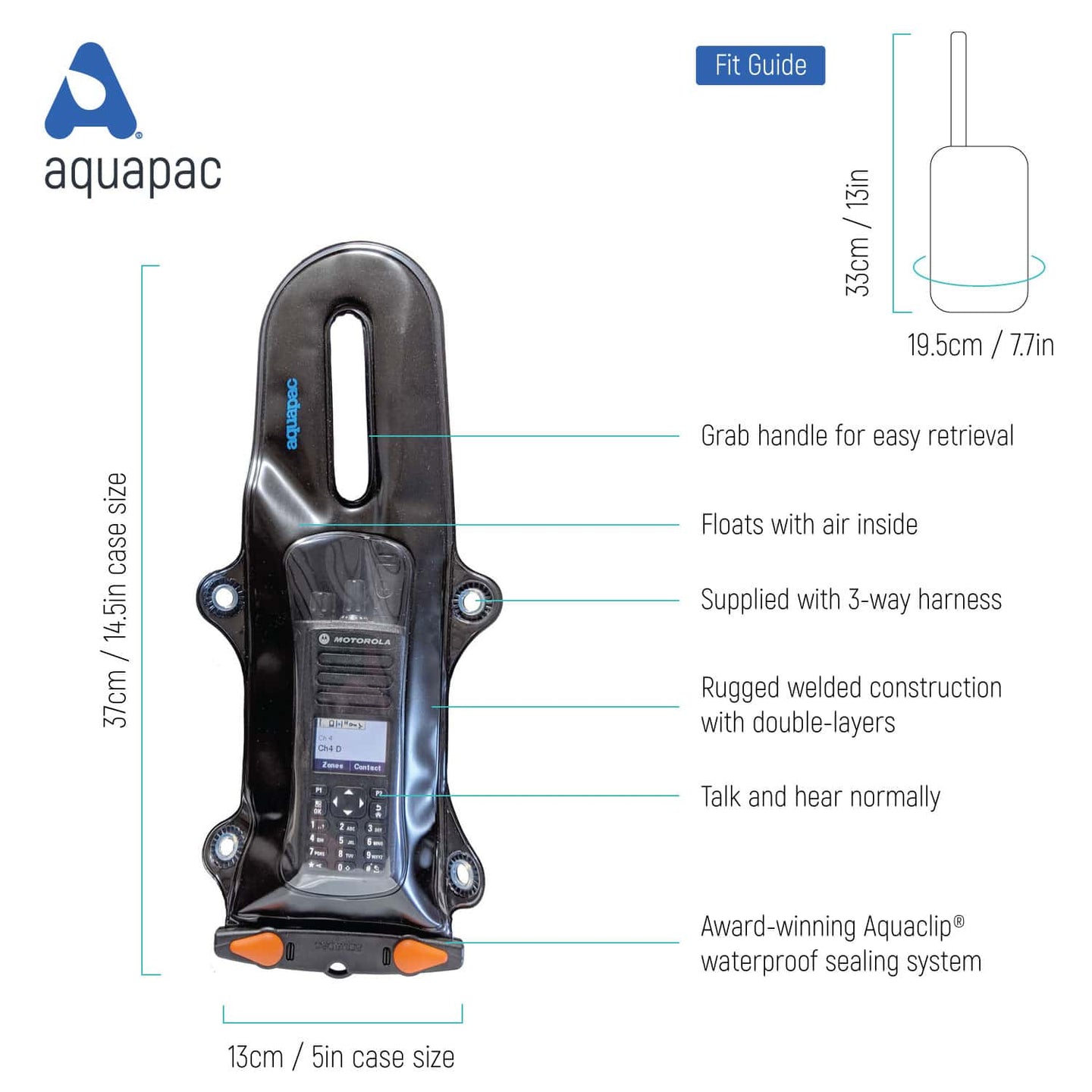 PRO Harness Waterproof VHF Radio Case - Aquapac