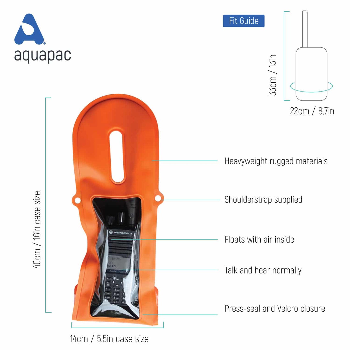 Rugged PRO Waterproof VHF Radio Case - Aquapac