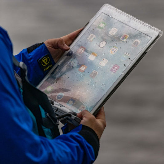 Waterproof Portrait Case with Impact Foam Protection for Tablets with 10.6”-12.9” screens