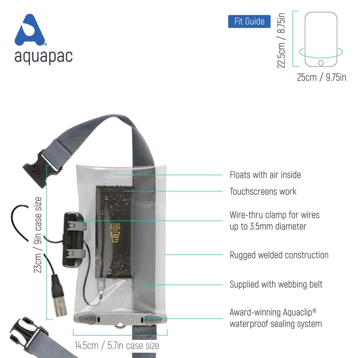 Waterproof Radio Microphone Case - Large - Aquapac