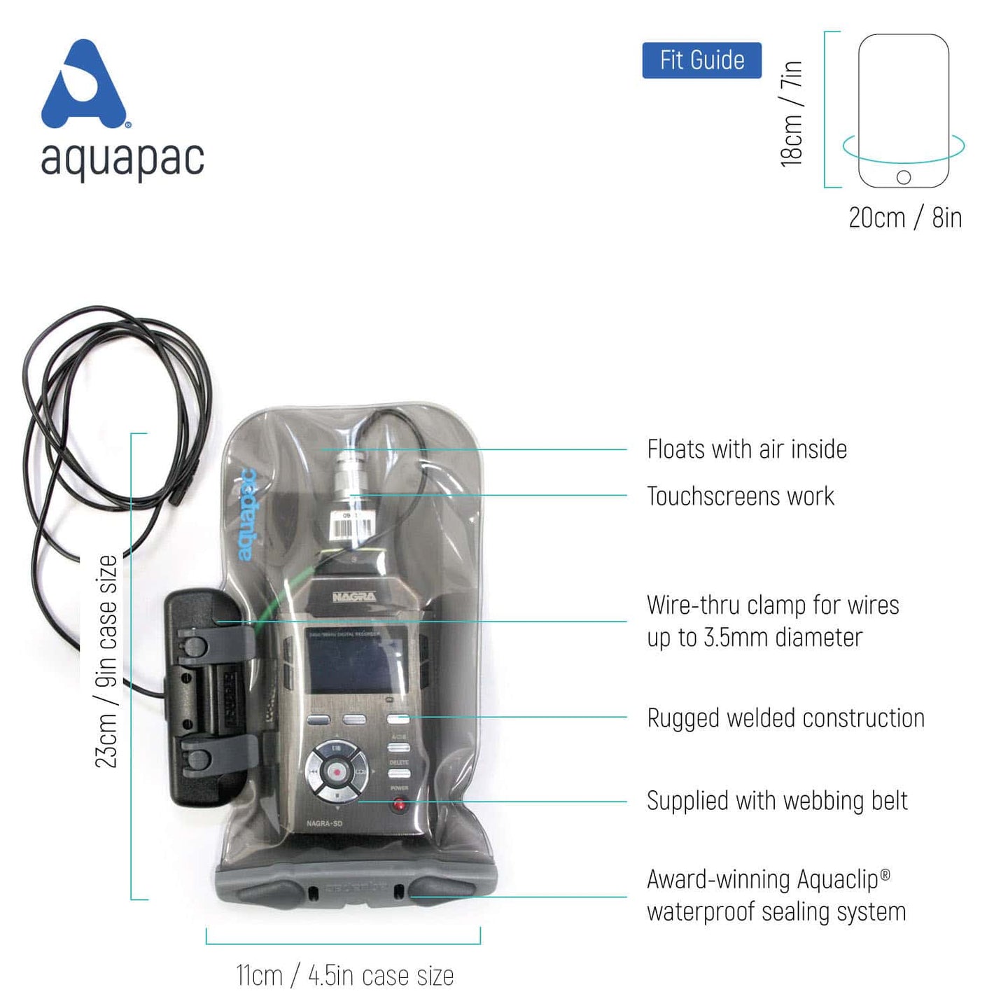 Waterproof Radio Microphone Case - Medium - Aquapac